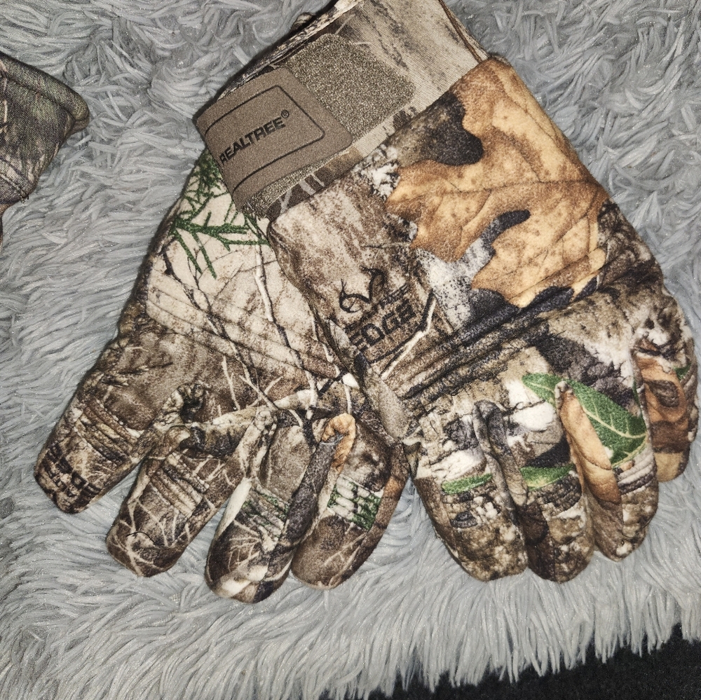Men's camo winter gloves thick and warm